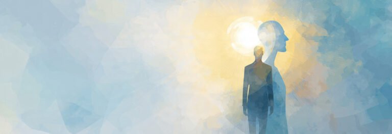 Illustration artistique de la projection de conscience