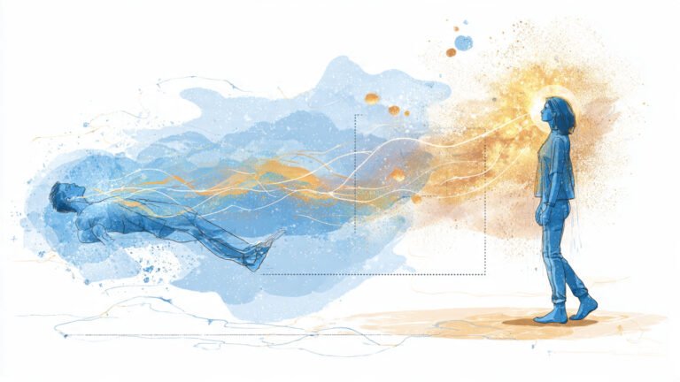 Image illustrant la pratique du voyage astral et de la projection de conscience afin de faire une comparaison pratique et esthétique.