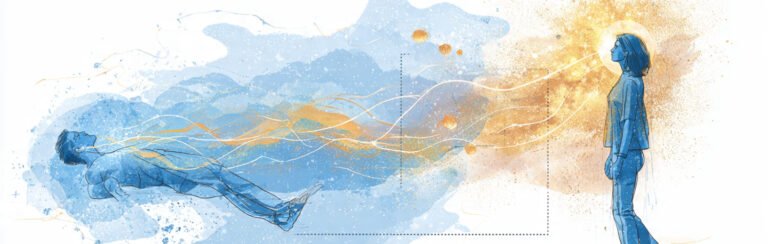Image illustrant la pratique du voyage astral et de la projection de conscience afin de faire une comparaison pratique et esthétique.